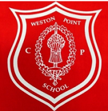 White and Red school logo